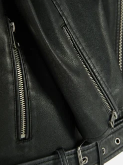 Jacken Und Mäntel|Primark Bikerjacke Aus Kunstleder Im Used-Look Grau