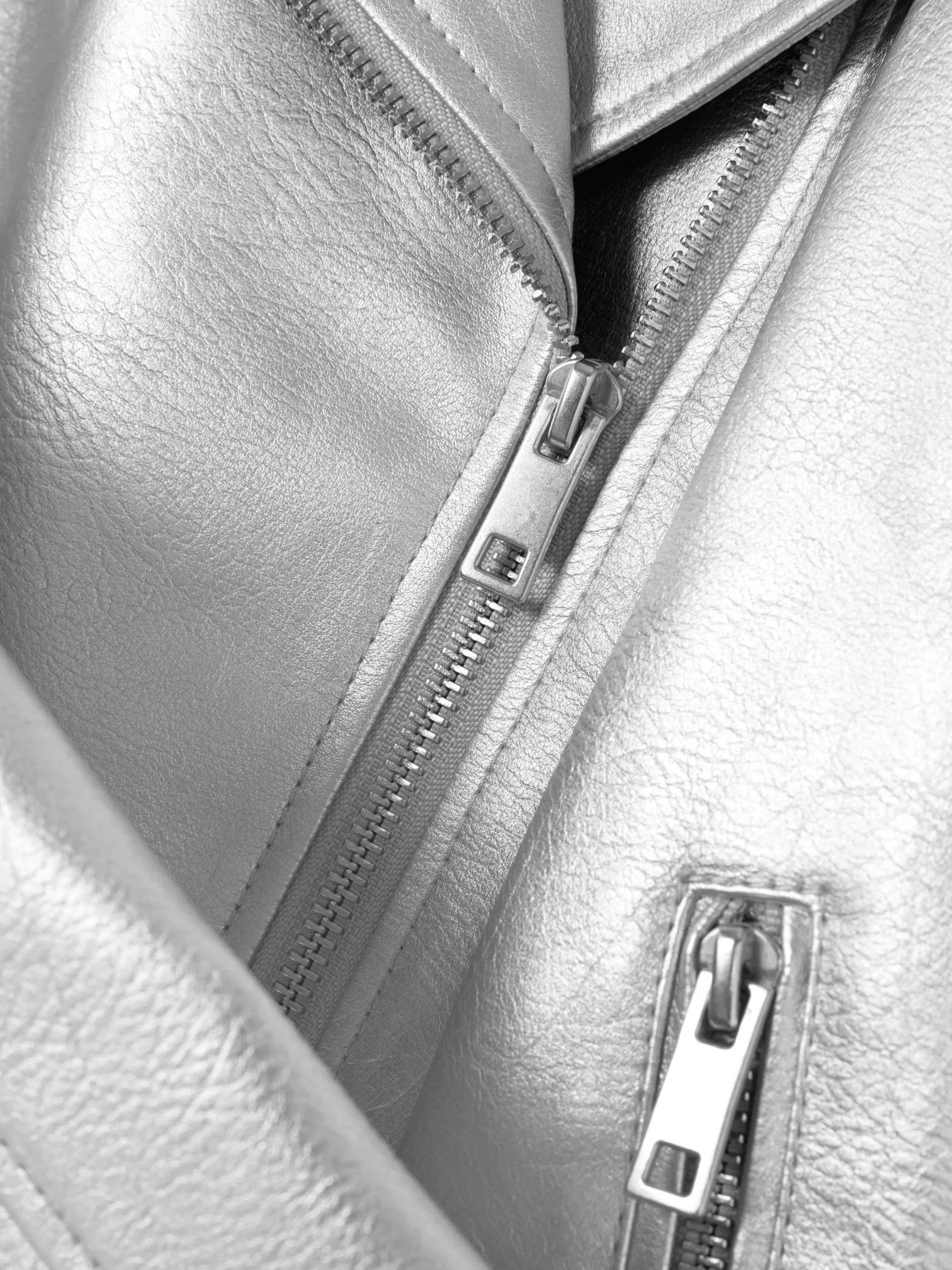 Jacken Und Mäntel|Primark Bikerjacke In Metallic-Optik Silber
