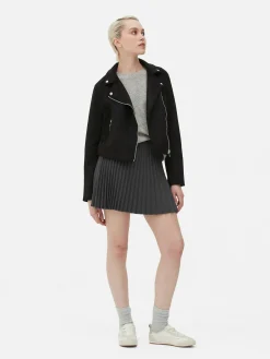 Jacken Und Mäntel|Primark Bikerjacke In Wildleder-Optik Schwarz 2