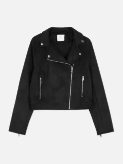 Jacken Und Mäntel|Primark Bikerjacke In Wildleder-Optik Schwarz 2
