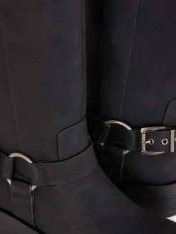 Stiefel|Primark Bikerstiefel Mit Eckiger Zehenpartie Schwarz