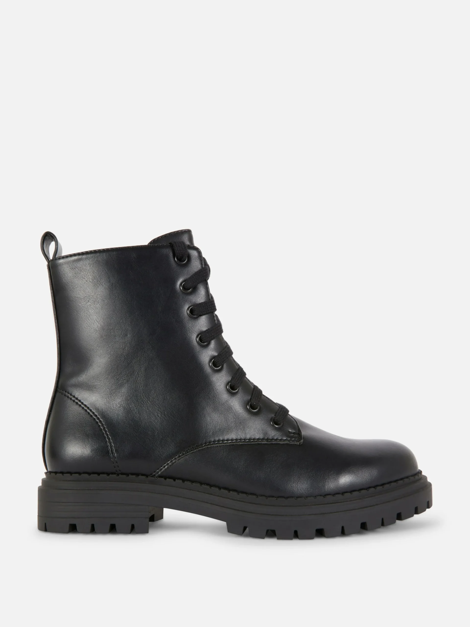 Stiefel|Primark Bikerstiefel Zum Schnüren Schwarz