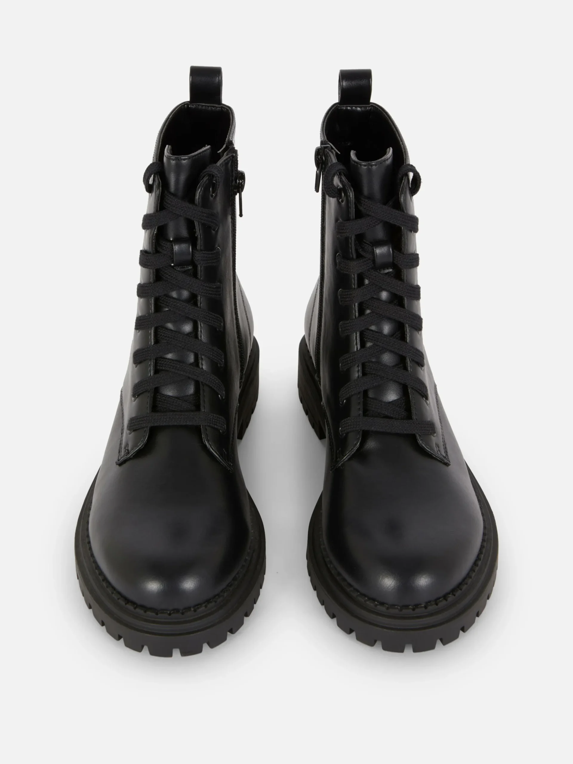 Stiefel|Primark Bikerstiefel Zum Schnüren Schwarz