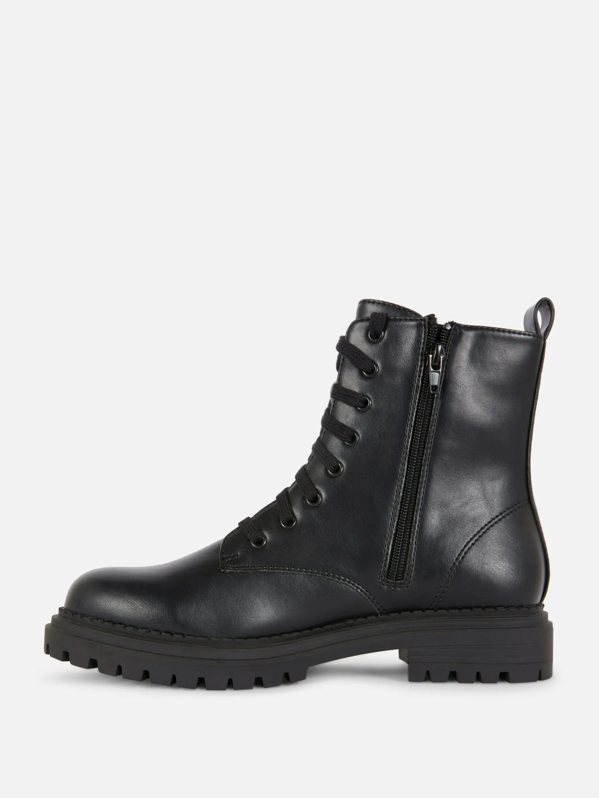 Stiefel|Primark Bikerstiefel Zum Schnüren Schwarz