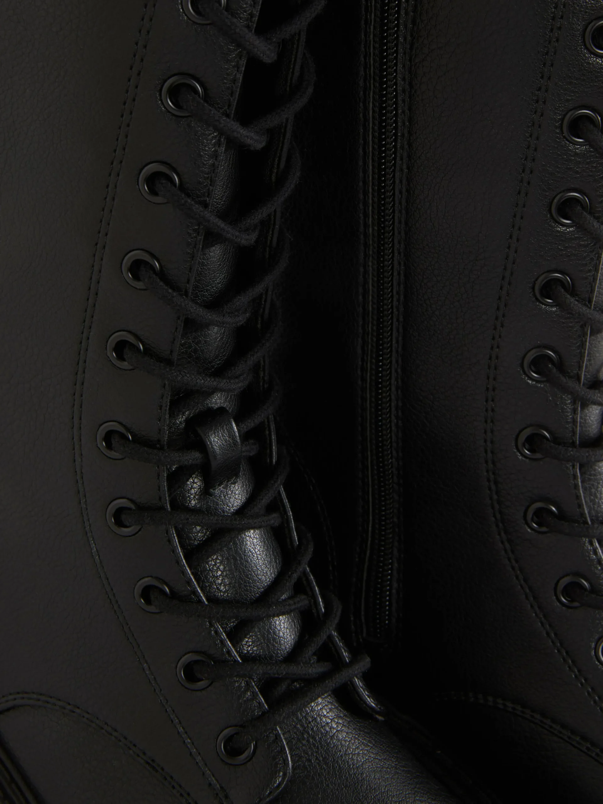Stiefel|Primark Bikerstiefel Zum Schnüren Mit Dicker Sohle Schwarz