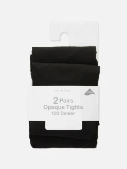 Socken Und Strumpfhosen|Primark Blickdichte Strumpfhose, 120 Den, 2er-Pack Schwarz