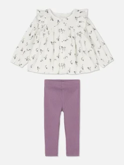 Sets Und Outfits|Primark Bluse Und Gerippte Leggings Mit Blumenmuster Im Set Multi