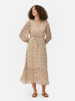 Kleider|Primark Boho-Midaxikleid Mit V-Ausschnitt Cremefarben