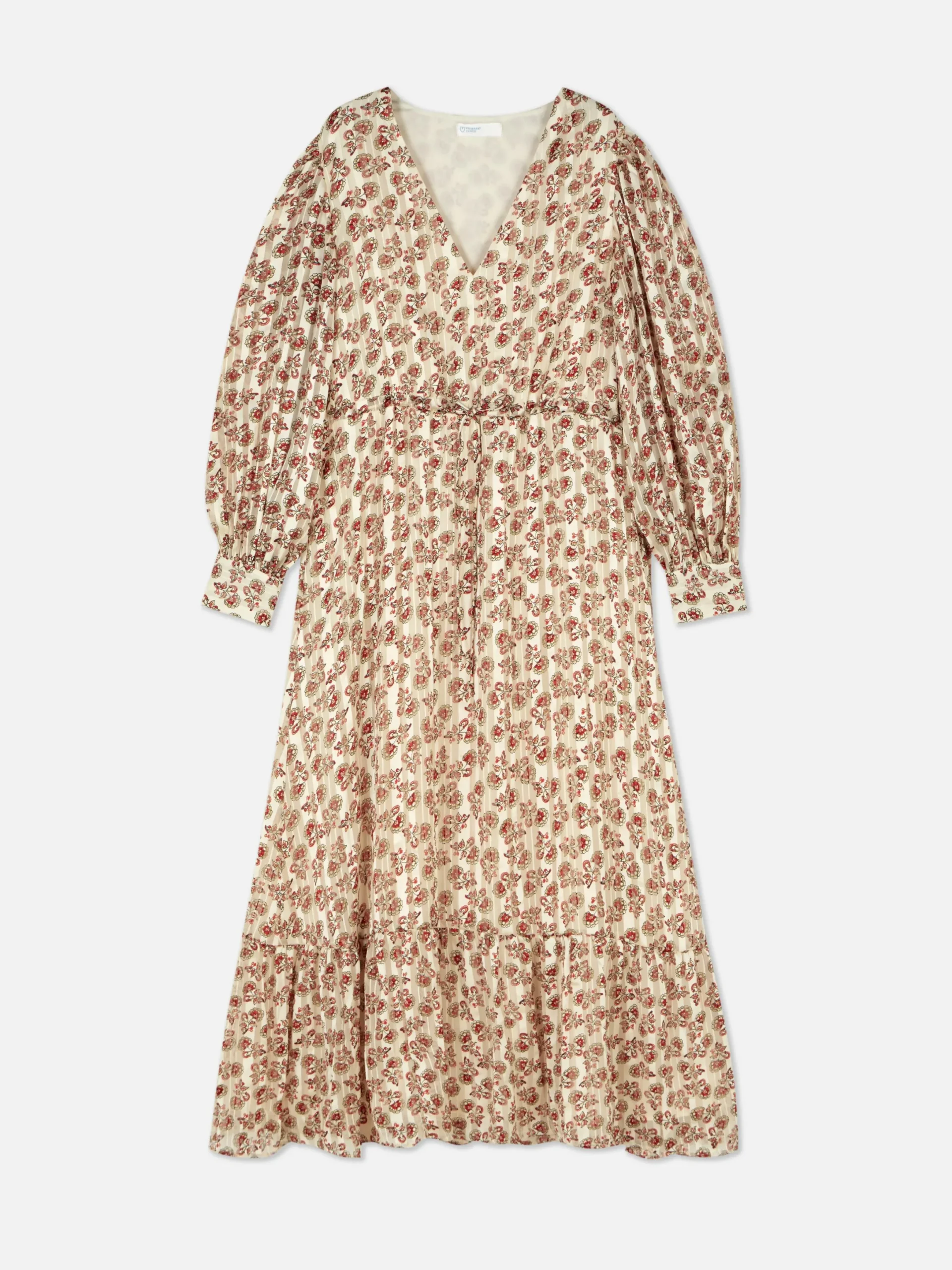 Kleider|Primark Boho-Midaxikleid Mit V-Ausschnitt Cremefarben