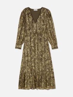 Kleider|Primark Boho-Midaxikleid Mit V-Ausschnitt Khakifarben