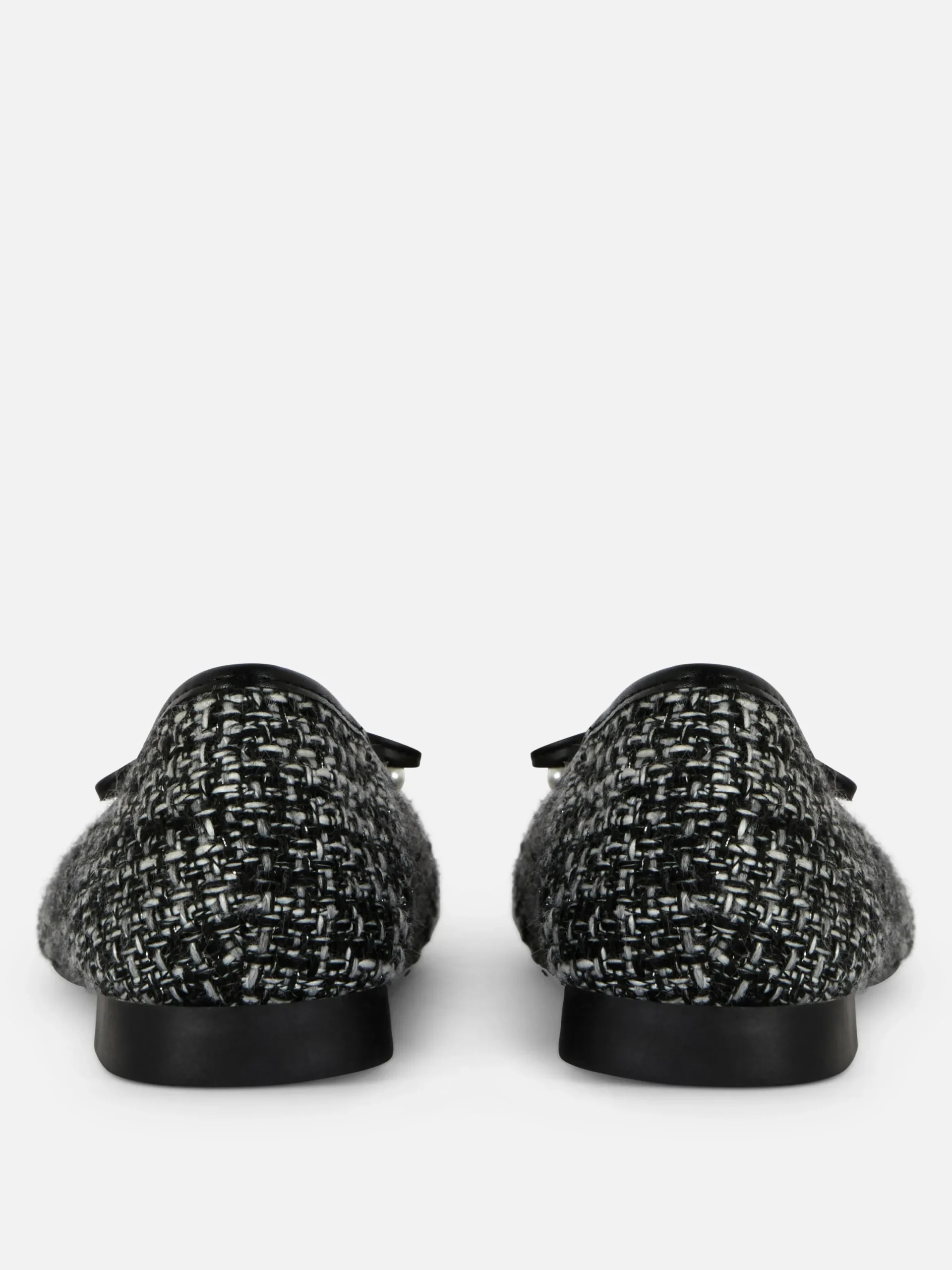 Flache Schuhe|Primark Bouclé-Ballerinas Mit Kontrastierender Zehenkappe Schwarz