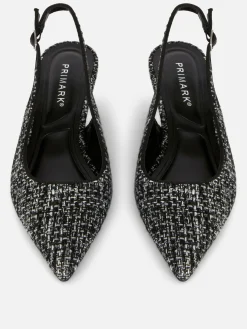 Heels|Primark Bouclé-Slingback-Pumps Mit Kitten-Heels Schwarz