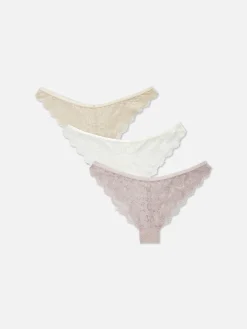 Slips|Primark Brazil-Slips Mit Spitze, 3er-Pack Steinfarben