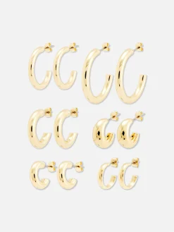 Schmuck|Primark Breite Creolen, 6er-Pack Gelb