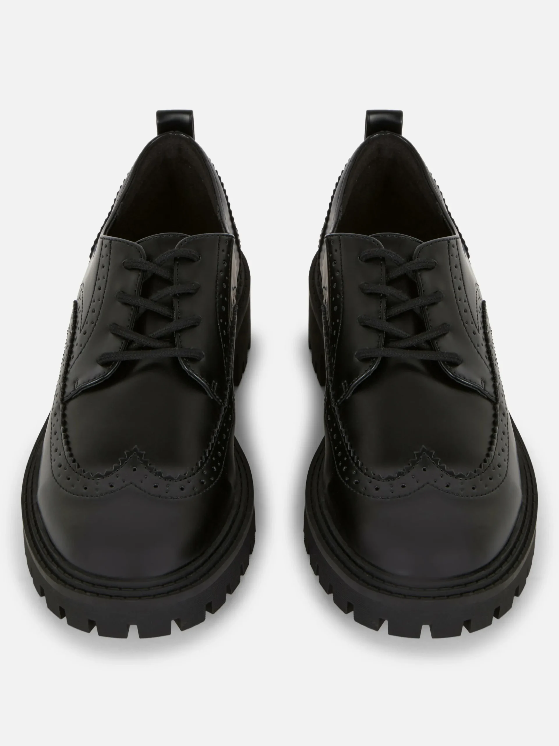 Flache Schuhe|Primark Brogues Mit Dicker Sohle Zum Schnüren Schwarz