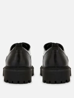 Flache Schuhe|Primark Brogues Mit Dicker Sohle Zum Schnüren Schwarz