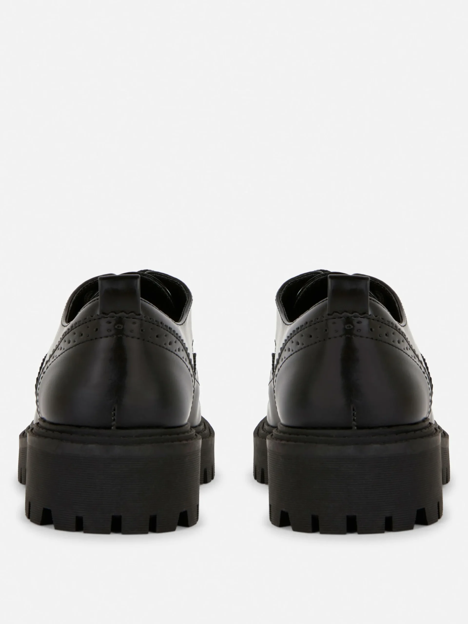 Flache Schuhe|Primark Brogues Mit Dicker Sohle Zum Schnüren Schwarz