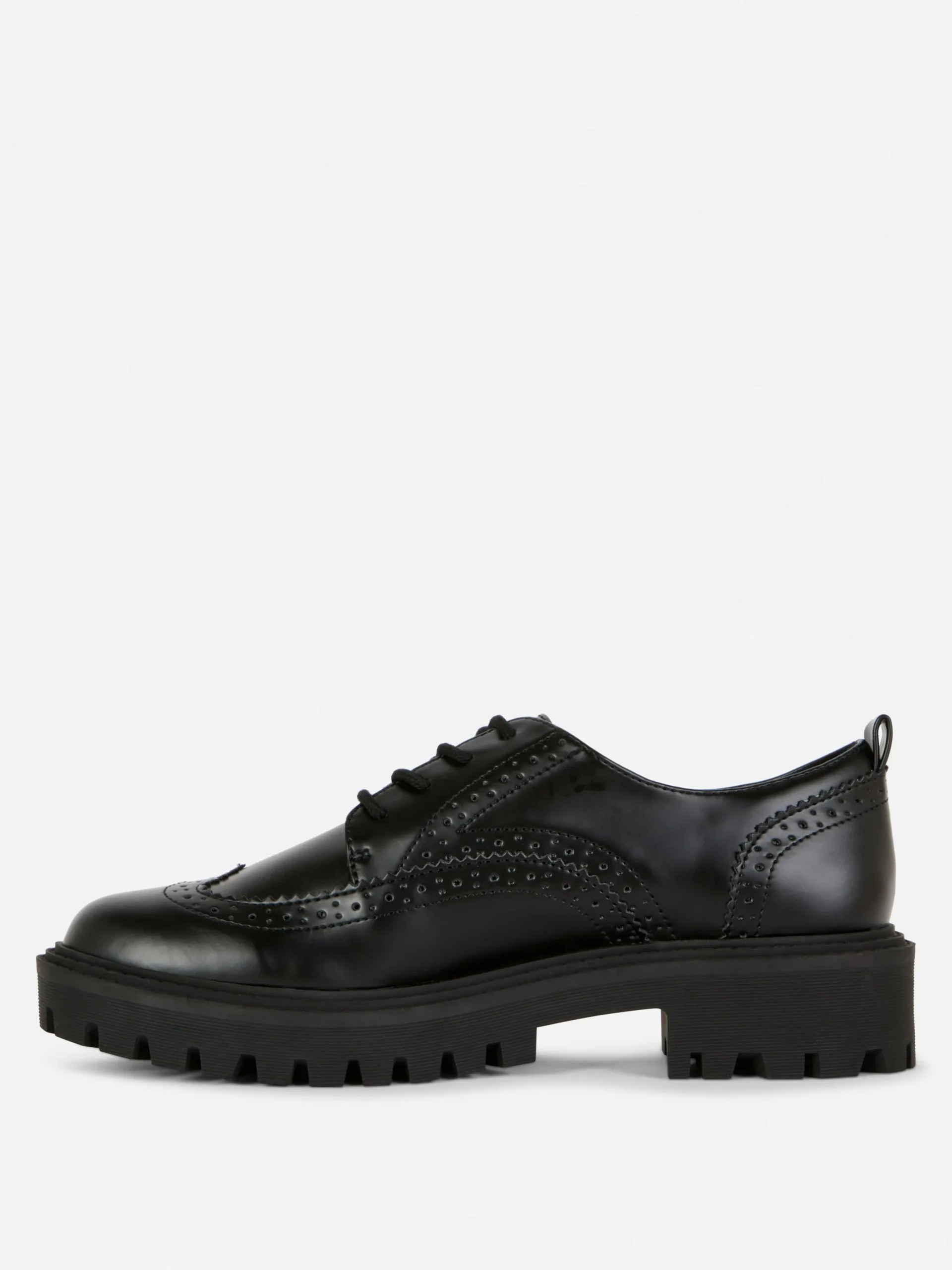 Flache Schuhe|Primark Brogues Mit Dicker Sohle Zum Schnüren Schwarz