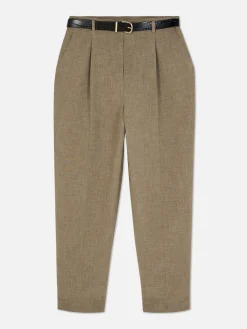 Hosen Und Leggings|Primark Bundfaltenhose Mit Gürtel Khakifarben