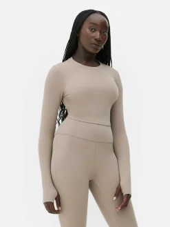 Fitnesskleidung Und Activewear|Primark Butterweiches, Langärmeliges „Rita Ora“ Sport-Top Braun