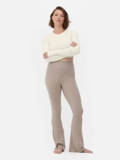 Fitnesskleidung Und Activewear|Primark Butterweiches, Langärmeliges „Rita Ora“ Sport-Top Elfenbeinfarben