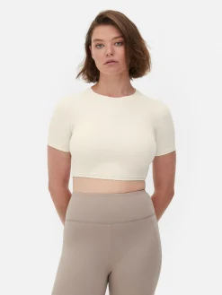 Fitnesskleidung Und Activewear|Primark Butterweiches „Rita Ora“ Sport-Top Elfenbeinfarben