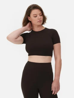 Fitnesskleidung Und Activewear|Primark Butterweiches „Rita Ora“ Sport-Top Schokoladenbraun