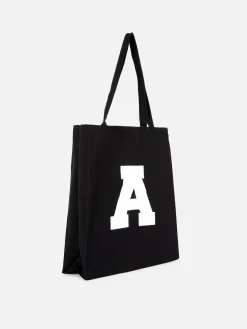 Reiseaccessoires|Primark Canvas-Tragetasche Mit Initiale Schwarz