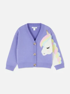 Pullover Und Cardigans|Primark Cardigan Mit V-Ausschnitt Und Einhorndesign Violett