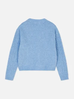 Pullover Und Cardigans|Primark Cardigan Mit Zopfmuster Hellblau