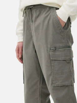 Hosen|Primark Cargohose Mit Weiten Bündchen Hellgrau