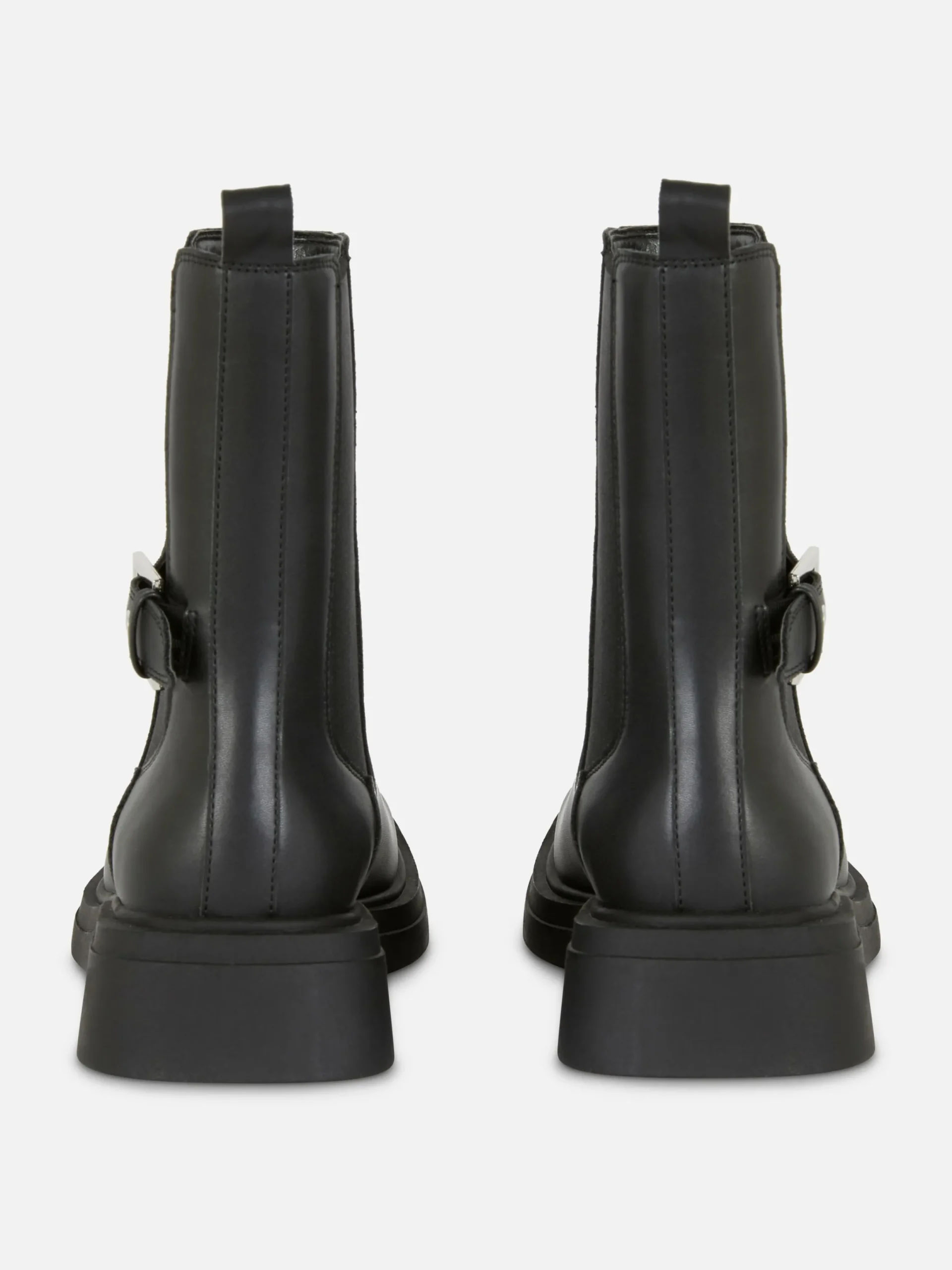 Stiefel|Primark Chelseaboots Aus Kunstleder Mit Eckigem Zehenbereich Schwarz