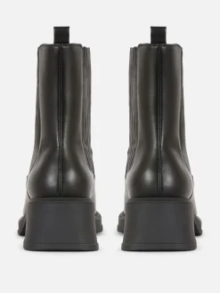 Stiefel|Primark Chelsea-Stiefeletten Mit Blockabsatz Schwarz
