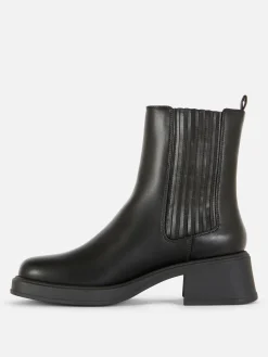 Stiefel|Primark Chelsea-Stiefeletten Mit Blockabsatz Schwarz