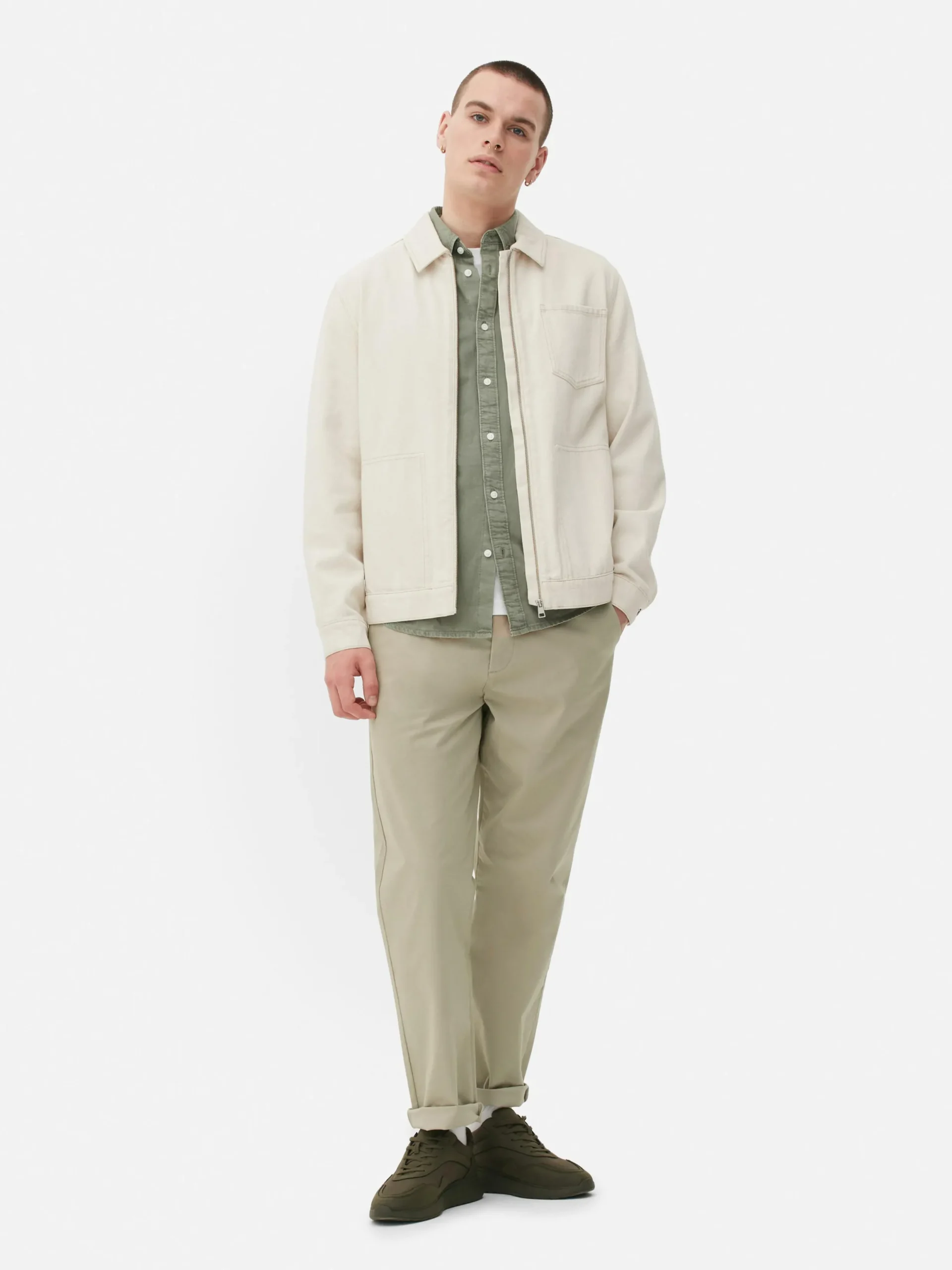 Hosen|Primark Chinohose In Gerader Passform Steinfarben
