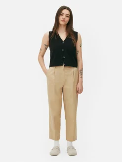 Hosen Und Leggings|Primark Chinohose In Konischer Form Steinfarben