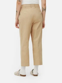 Hosen Und Leggings|Primark Chinohose In Konischer Form Steinfarben