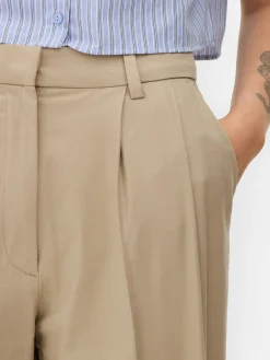 Hosen Und Leggings|Primark Chinohose Mit Weitem Bein Steinfarben