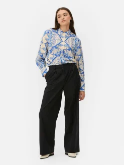 Hosen Und Leggings|Primark Chinohose Mit Weitem Bein Schwarz