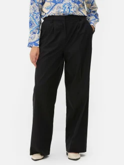 Hosen Und Leggings|Primark Chinohose Mit Weitem Bein Schwarz
