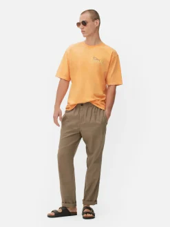 Tops Und T-Shirts|Primark „Citrus Limonada“ T-Shirt In Washed-Optik Orange