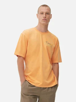 Tops Und T-Shirts|Primark „Citrus Limonada“ T-Shirt In Washed-Optik Orange