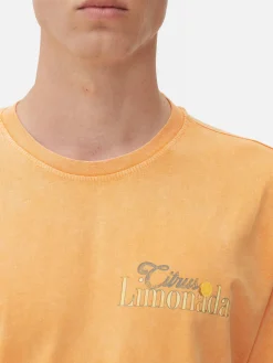 Tops Und T-Shirts|Primark „Citrus Limonada“ T-Shirt In Washed-Optik Orange