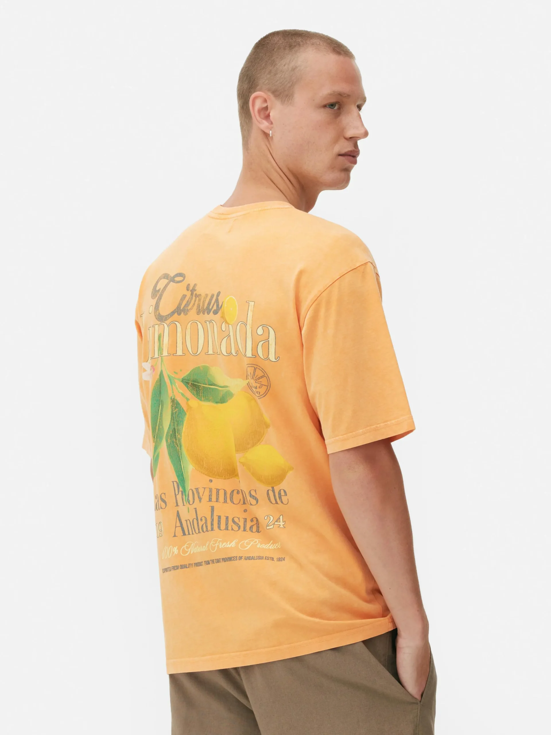 Tops Und T-Shirts|Primark „Citrus Limonada“ T-Shirt In Washed-Optik Orange