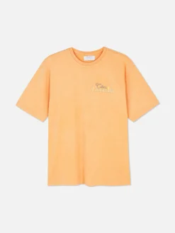 Tops Und T-Shirts|Primark „Citrus Limonada“ T-Shirt In Washed-Optik Orange