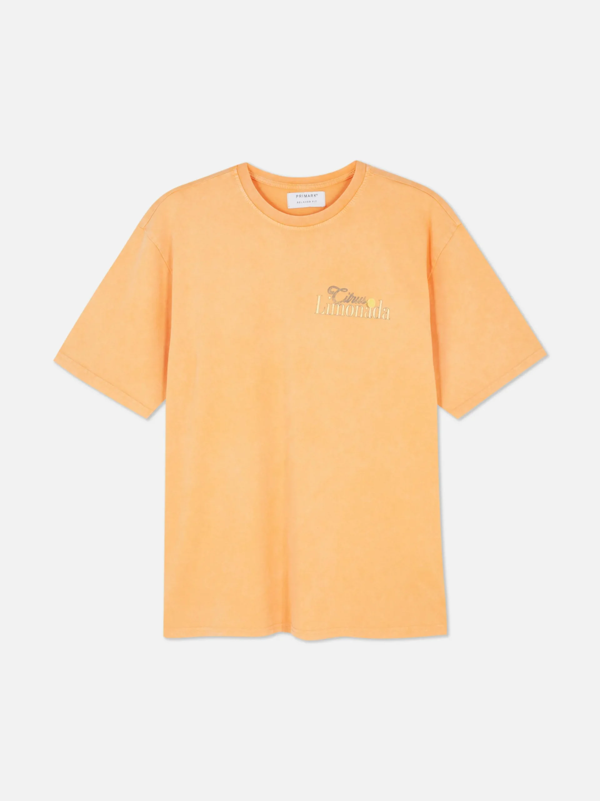 Tops Und T-Shirts|Primark „Citrus Limonada“ T-Shirt In Washed-Optik Orange