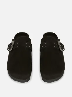 Hausschuhe|Hausschuhe|Primark Clogs Mit Nietenschnalle Schwarz