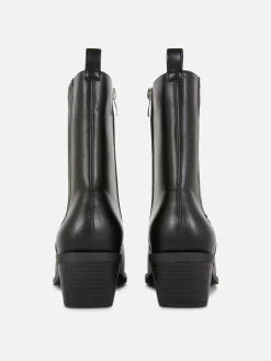 Stiefel|Primark Cowboystiefel Aus Kunstleder Schwarz