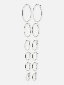 Schmuck|Primark Creolen In Verschiedenen Größen, 6er-Pack Weiß