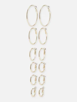Schmuck|Primark Creolen In Verschiedenen Größen, 6er-Pack Gelb